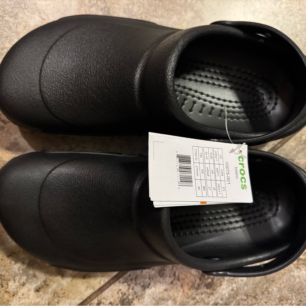 NWT CROCS Bistro Work Clog Unisex Black Men’s Size 9 Women’s Size 11